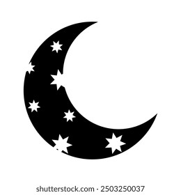 Moon icon vector. Celestial Moon illustration sign. Retro Moon symbol or logo.