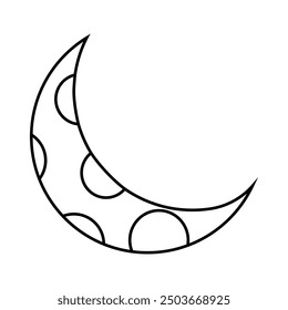 Moon icon vector. Celestial Moon illustration sign. Retro Moon symbol or logo.