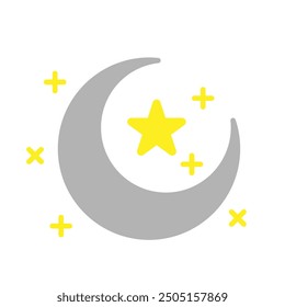 Moon icon vector. Celestial Moon illustration sign. Retro Moon symbol or logo.