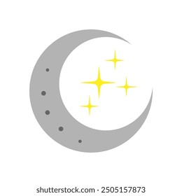 Moon icon vector. Celestial Moon illustration sign. Retro Moon symbol or logo.