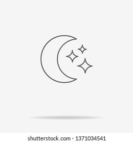 Moon icon. Vector concept illustration for design.