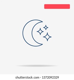 Moon icon. Vector concept illustration for design.