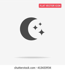 Moon icon. Vector concept illustration for design.