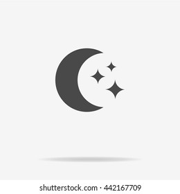 Moon icon. Vector concept illustration for design.