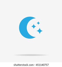Moon icon. Vector concept illustration for design.