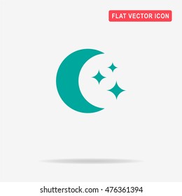 Moon icon. Vector concept illustration for design.