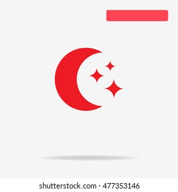 Moon icon. Vector concept illustration for design.