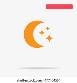 Moon icon. Vector concept illustration for design.
