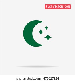 Moon icon. Vector concept illustration for design.