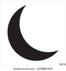 Diseño de Vector de icono de luna sobre fondo blanco. ESP.10