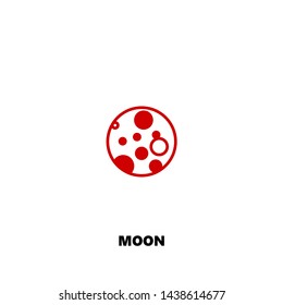 moon icon. moon vector design. sign design. red color