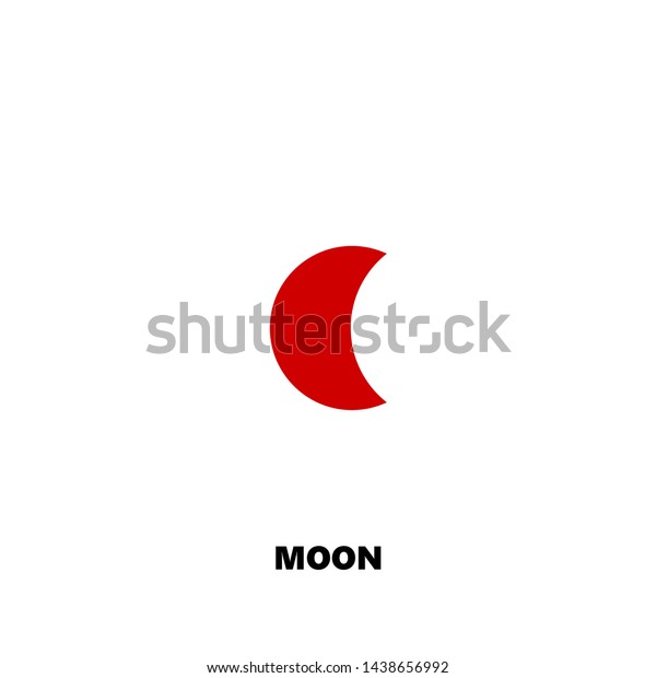 moon\
icon. moon vector design. sign design. red\
color