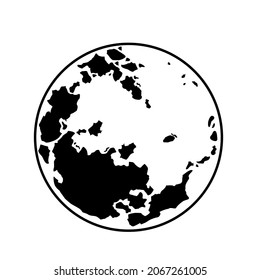 Moon icon vector. full moon illustration sign. planet symbol or logo.