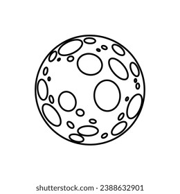 Moon icon vector. full moon illustration sign. planet symbol or logo.