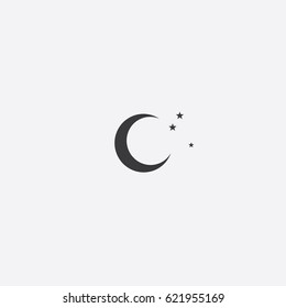 Moon icon vector graphic element Illustration Template Design