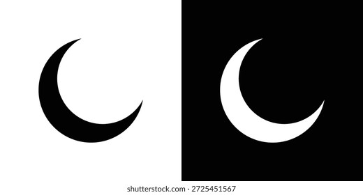 Moon icon vector graphics. filled vector sign, Symbol illustration.