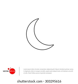 Moon Icon - Vector Illustration