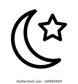 moon icon Vector Illustration. flat illustration of moon vector icon for web