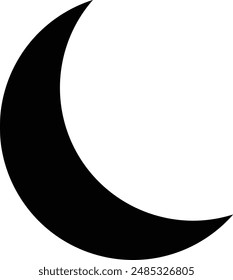 Icono de la luna, Ilustración vectorial. Plano estilo abajo. Ilustración de ícono de luna de Vector aislado sobre fondo blanco, icono de luna EPS 10.