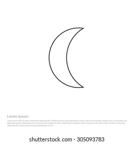 Moon Icon - Vector Illustration - Flat pictogram icon