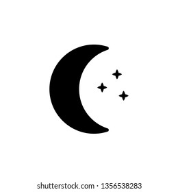 Moon Icon Vector Illustration in Glyph Style for Any Purpose