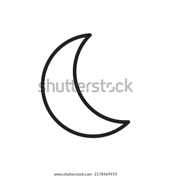Moon icon vector. Moon\
icon. Illustration of a logo on a white background. Flat design\
style