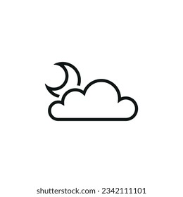 Moon icon vector illustration. Moonlight icon on isolated background. Climate sign concept.