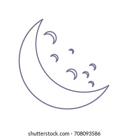 Moon icon vector illustration. Vector. Violet linear icon on white background. Isolated.