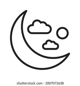 Moon icon vector image. Can also be used for Seasonal. Suitable for mobile apps, web apps and print media.