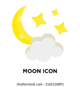 Moon icon vector isolated on white background, Moon transparent sign , nature symbols