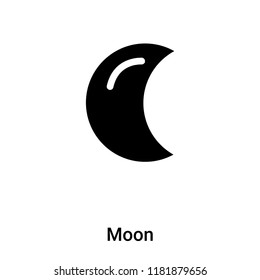 Moon icon vector isolated on white background, logo concept of Moon sign on transparent background, filled black symbol