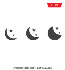 Moon  icon vector isolated on white background.