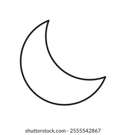 Moon icon vector isolated on white background.