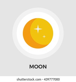 Moon icon vector isolated on the white background. 