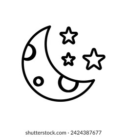 moon icon vector in line style
