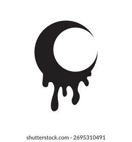  Diseño de logotipo de Vector de icono de luna
