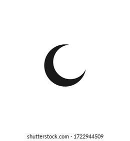 Moon icon vector.  Logo illustration on white background. Flat design style.