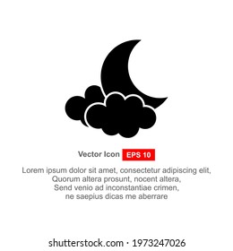 Moon icon vector. Logo illustration on white background. Flat design style.