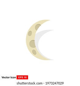 Moon icon vector. Logo illustration on white background. Flat design style.