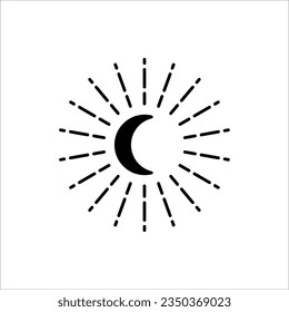 Moon icon vector. Logo illustration on white background. Flat design style.
