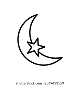 Moon icon Vector logo outline