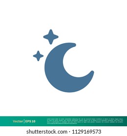 Moon Icon Vector Logo Template Illustration Design. Vector EPS 10.