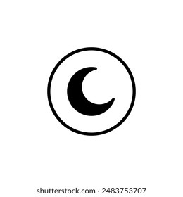 Moon icon vector. Night icon