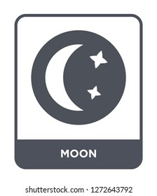 moon icon vector on white background, moon trendy filled icons from Astronomy collection, moon simple element illustration