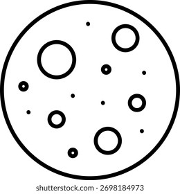 Ilustração de Contorno de Vetor de Ícone da Lua