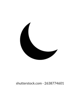 moon icon vector. Ramadan symbol vector. Black and white moon illustration. Simple moon shape. Moon silhouette vector. Islamic symbol. EPS