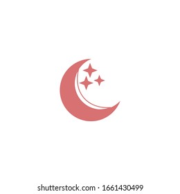Mondsymbol Vektorillustration, isoliert für Grafik und Webdesign. Mondsymbol-Vorlagenfarbe bearbeitet auf weißem Hintergrund.