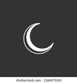 moon icon vector. moon sign on black background. moon icon for web and app