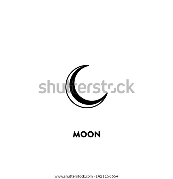 moon icon vector. moon sign on white background. moon\
icon for web and app