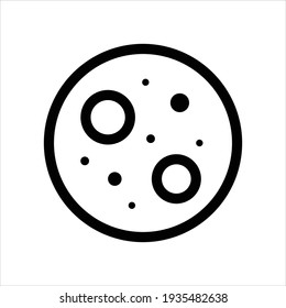 Moon icon vector sign and symbol isolated on white background. Moon Icon